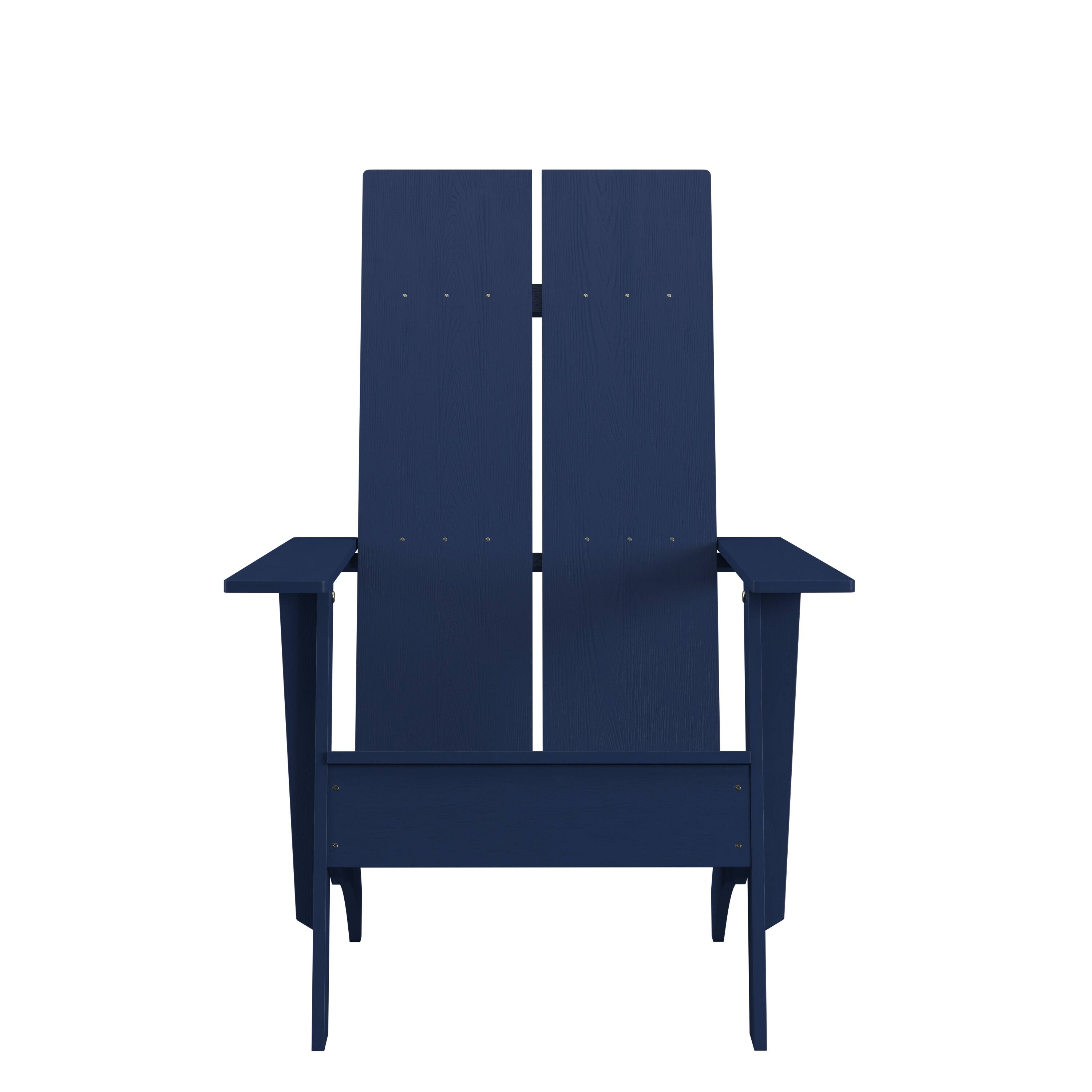Alt View 7. Emma + Oliver - Modern Dual Slat Back Indoor/Outdoor Adirondack Style Patio Chair - Navy.