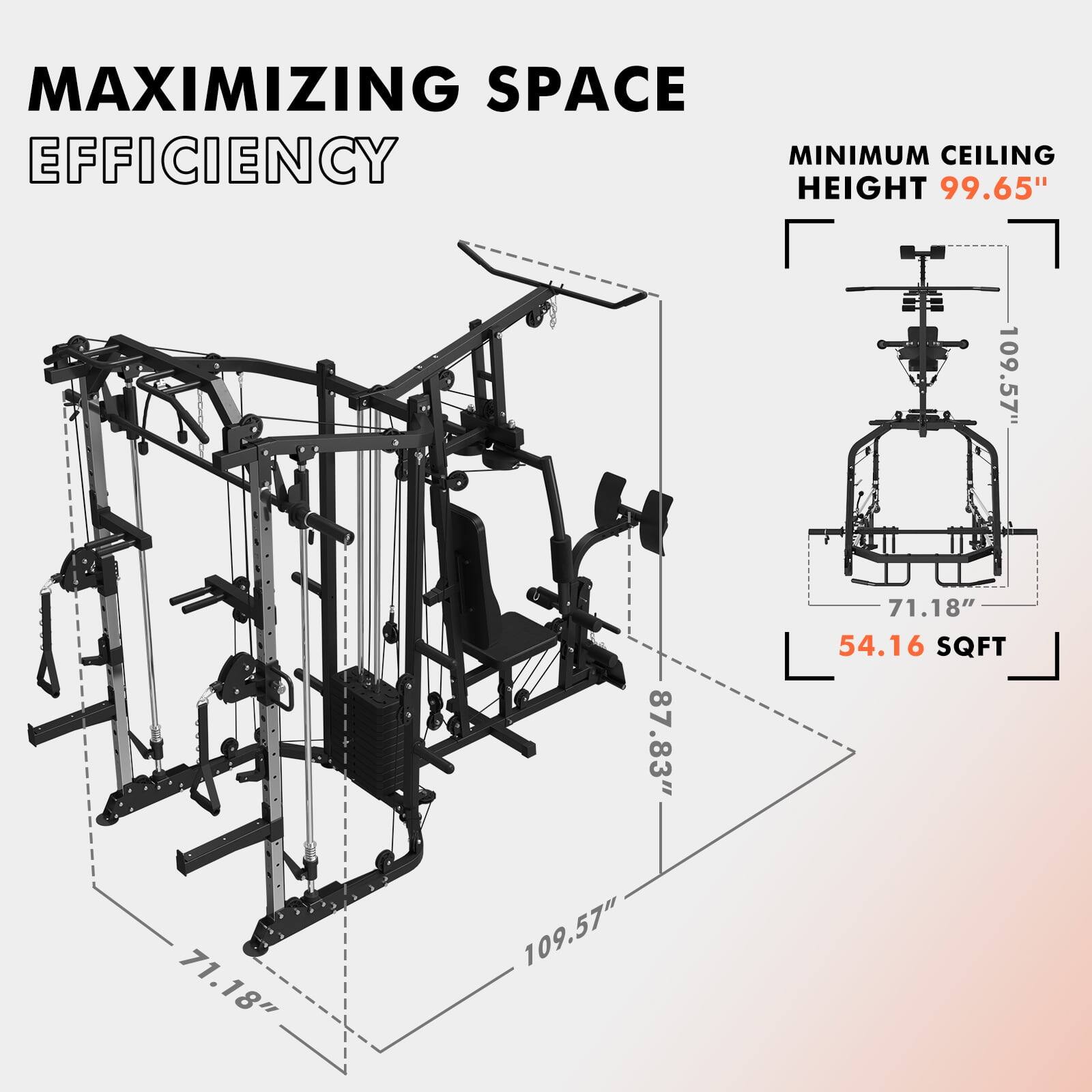 MAXIMIZING SPACE EFFICIENCY
MINIMUM CEILING HEIGHT 99.65"
109.57"
87.83"
71.18"
54.16 SQFT
71.18"
109.57"