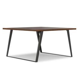 Simpli Home - Lowry 54 inch x 54 inch Square Modern Industrial Square Dining Table - Walnut Veneer