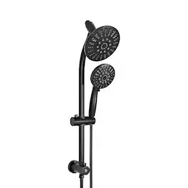 Akicon - Shower System with High Pressure Rain Shower Head and 6-Mode Handheld Spray Combo - Black