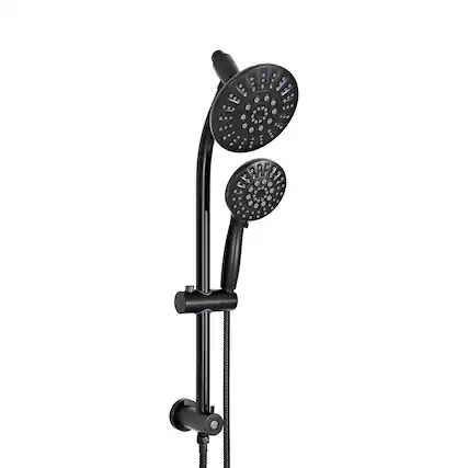 Front. Akicon - Akicon Shower System with High Pressure Rain Shower Head and 6-Mode Handheld Spray Combo in Black - Black.