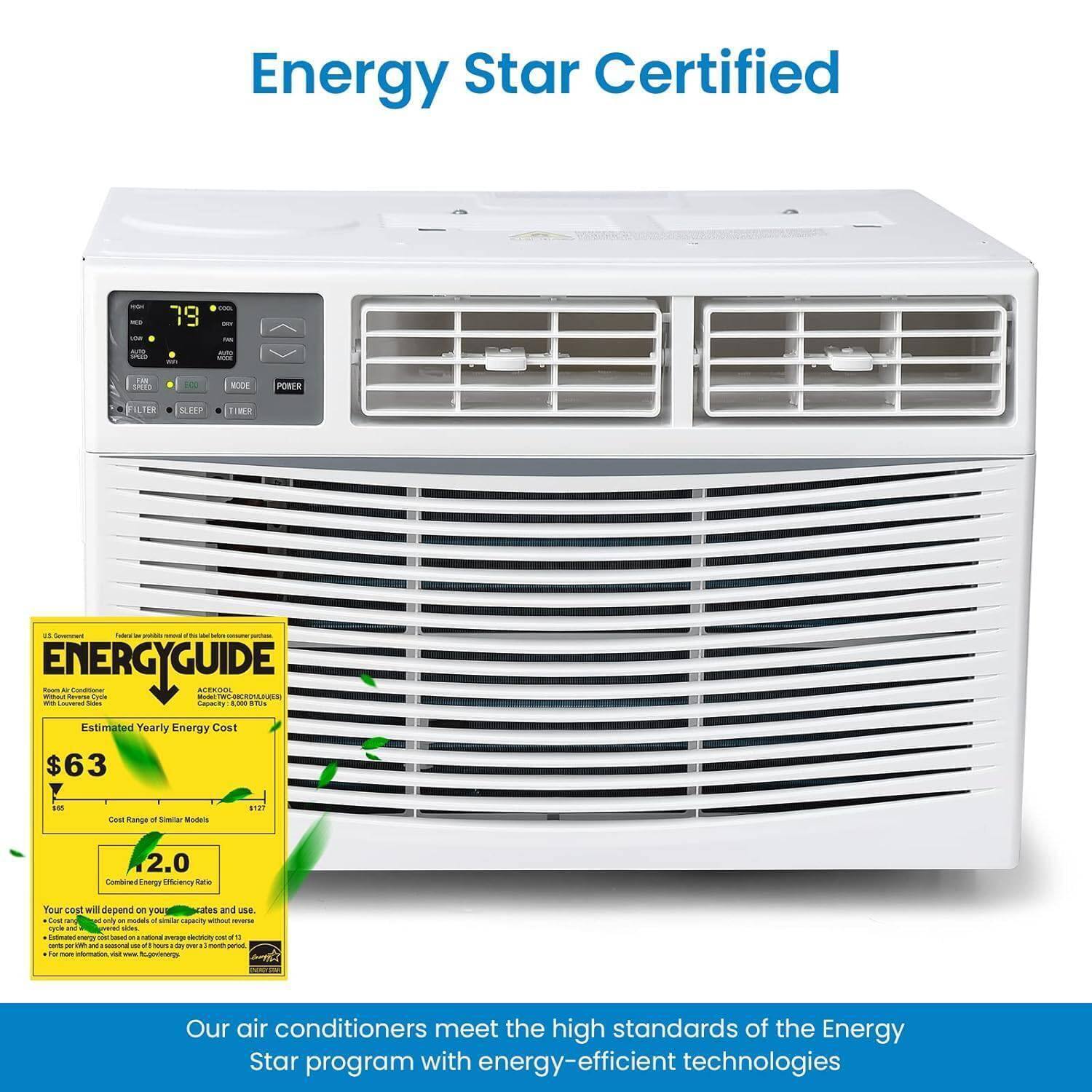 Energy Star Certified

Estimated Yearly Energy Cost $63

Our air conditioners meet the high standards of the Energy Star program with energy-efficient technologies