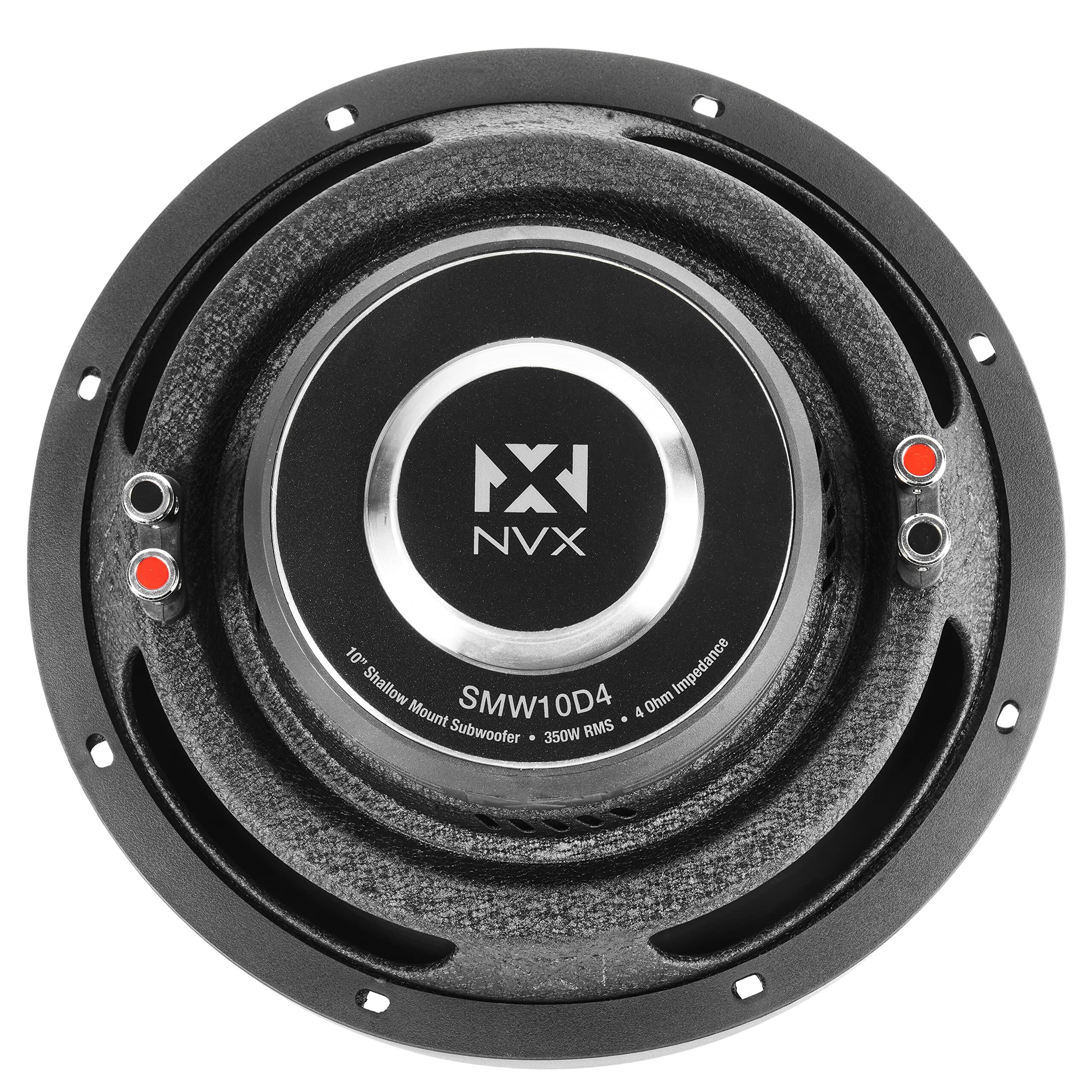 NX NVX 10" Impedance Shallow Mount 4 Ohm Subwoofer 350W RMS