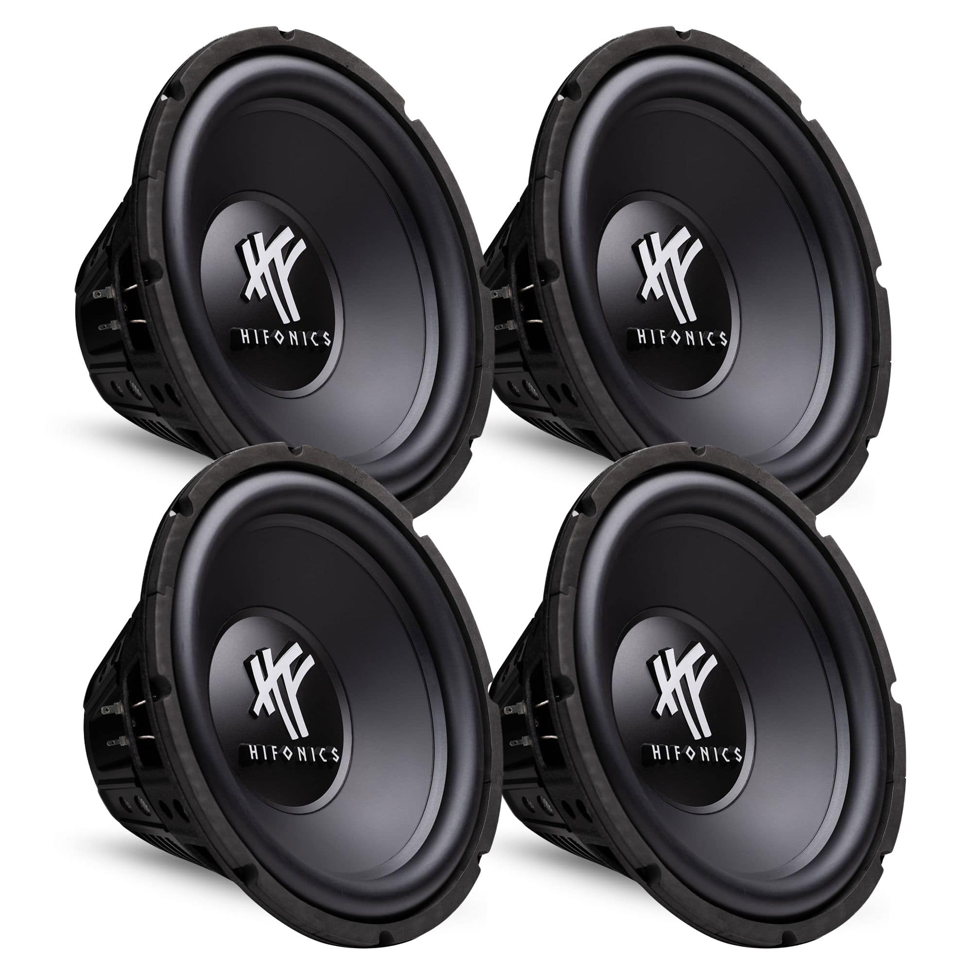 4) HIFONICS HFX12D4 12" 2400W Car Audio DVC Subwoofers Power Bass Subwoofers - Black