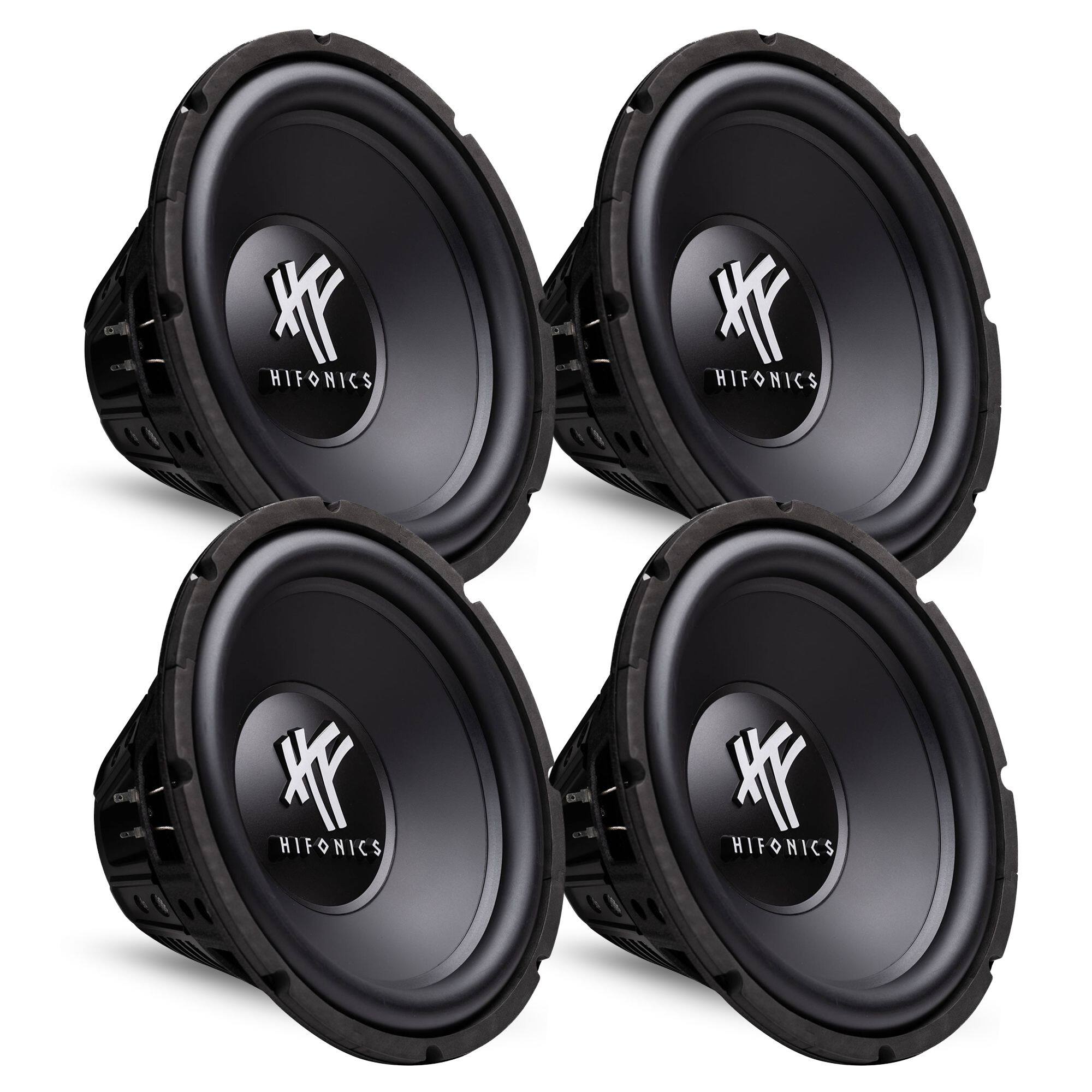 4) HIFONICS HFX12D4 12" 2400W Car Audio DVC Subwoofers Power Bass Subwoofers - Black