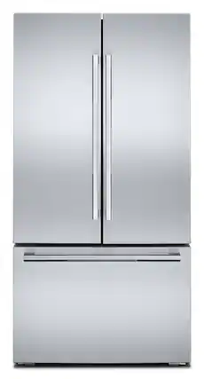 Front. JennAir - Rise 24.8 Cu. Ft. French Door Counter-Depth Refrigerator with Internal Dispenser - Stainless Steel.