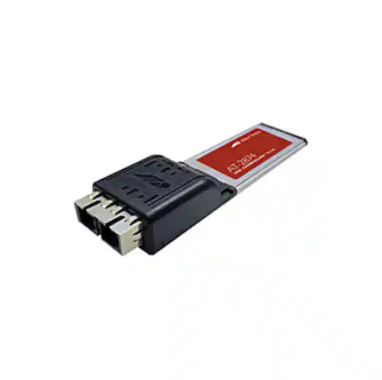 Front. Allied Telesis - Gigabit ExpressCard/34 with SC connector - ExpressCard - 1 Port(s) - 1 x SC Port(s) - Optical Fiber - Possibly Black.