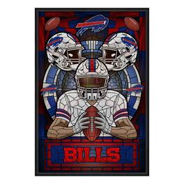 Sporticulture - Buffalo Bills Framed Stained Glass Art Print - Blue