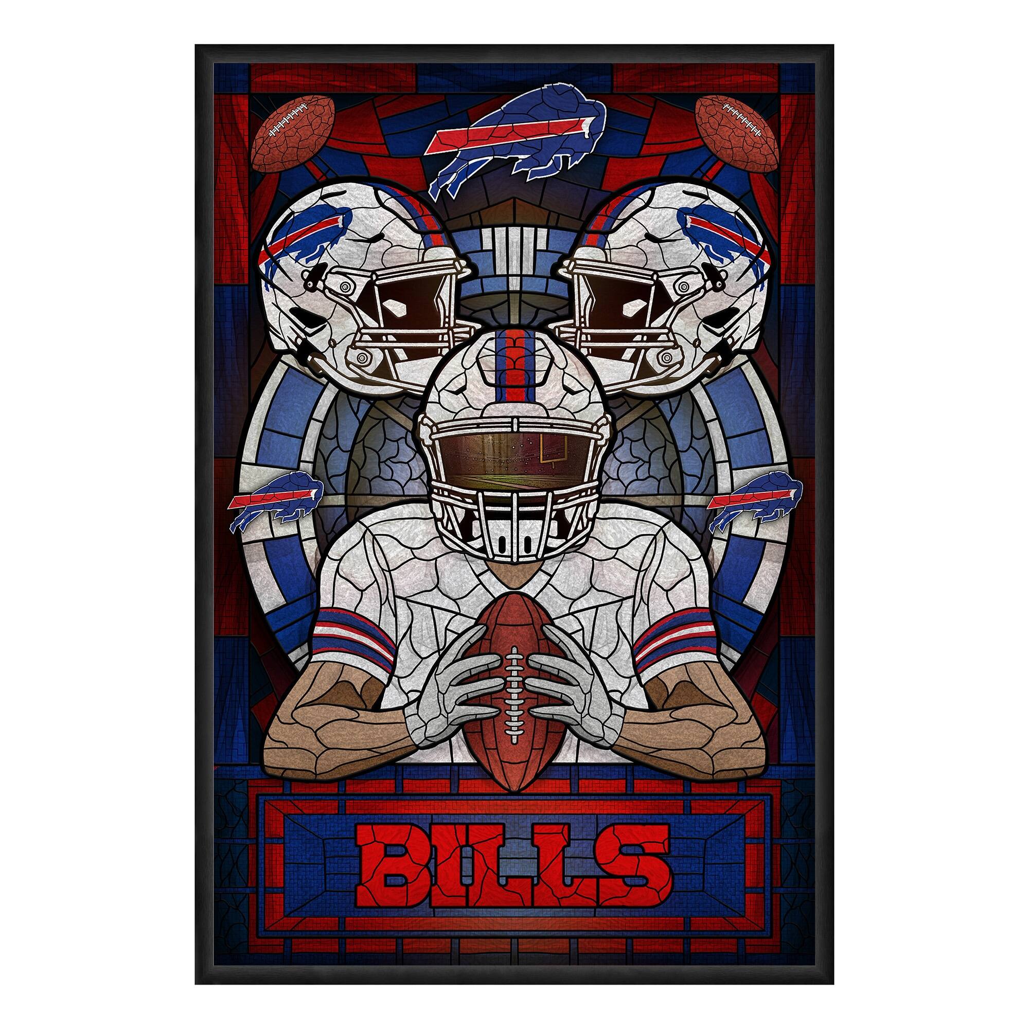 Buffalo Bills Framed Stained Glass Art Print