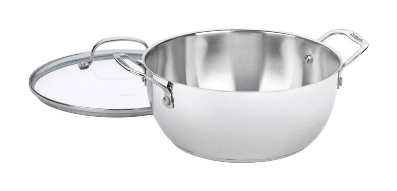 Front. Cuisinart - Chef's Classic Stainless Steel Pot 5.5 qt - Silver.