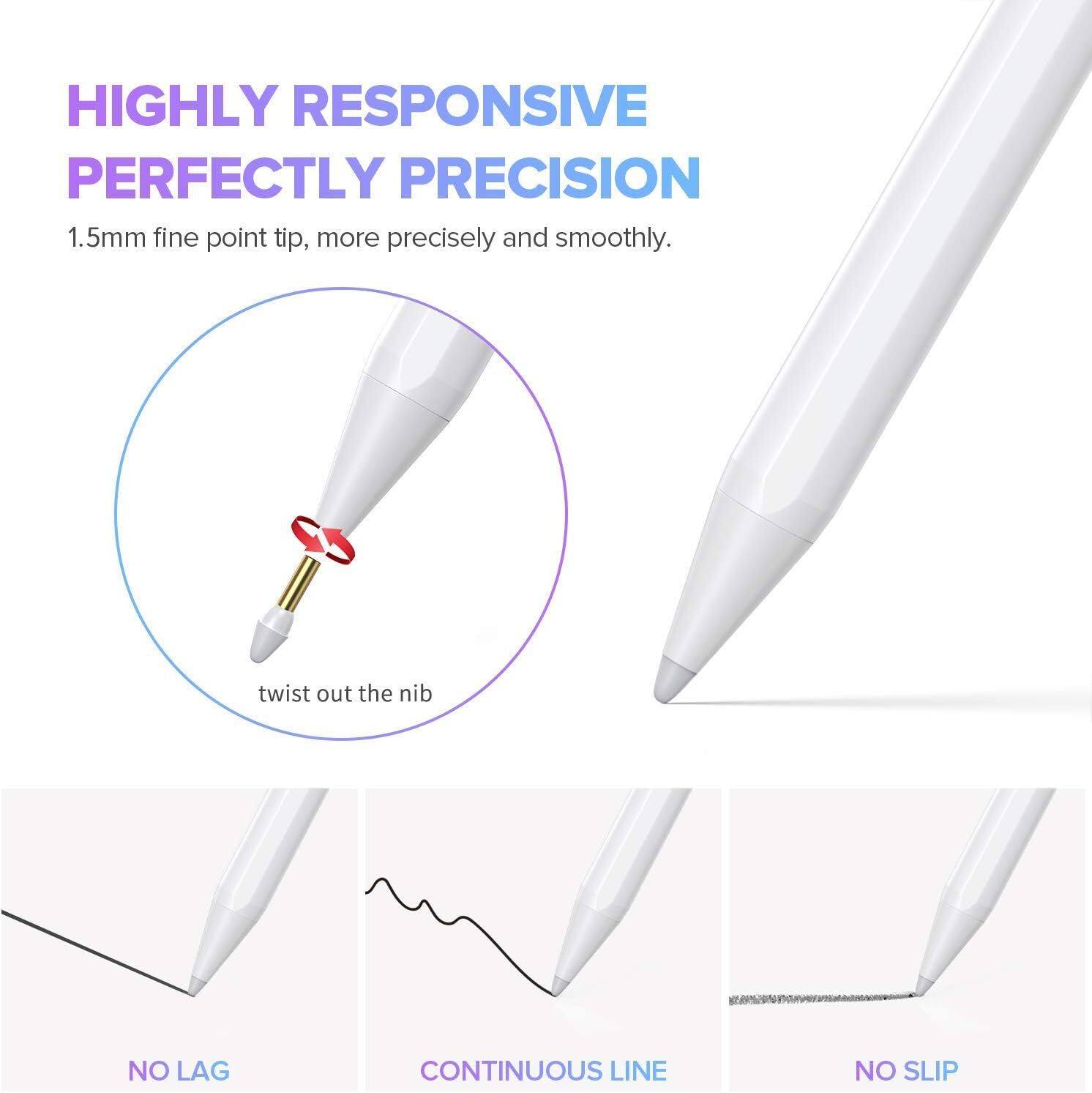 HIGHLY RESPONSIVE  
PERFECTLY PRECISION  

1.5mm fine point tip, more precisely and smoothly.  

twist out the nib  

NO LAG  
CONTINUOUS LINE  
NO SLIP
