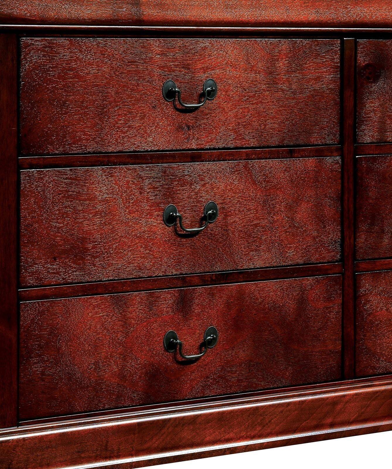 Alt View 5. Spaco - Spaco Solid Wood Nightstand,Cherry Finish,English Dovetail,Antique Nickle Pulls for Bedroom - Cherry.