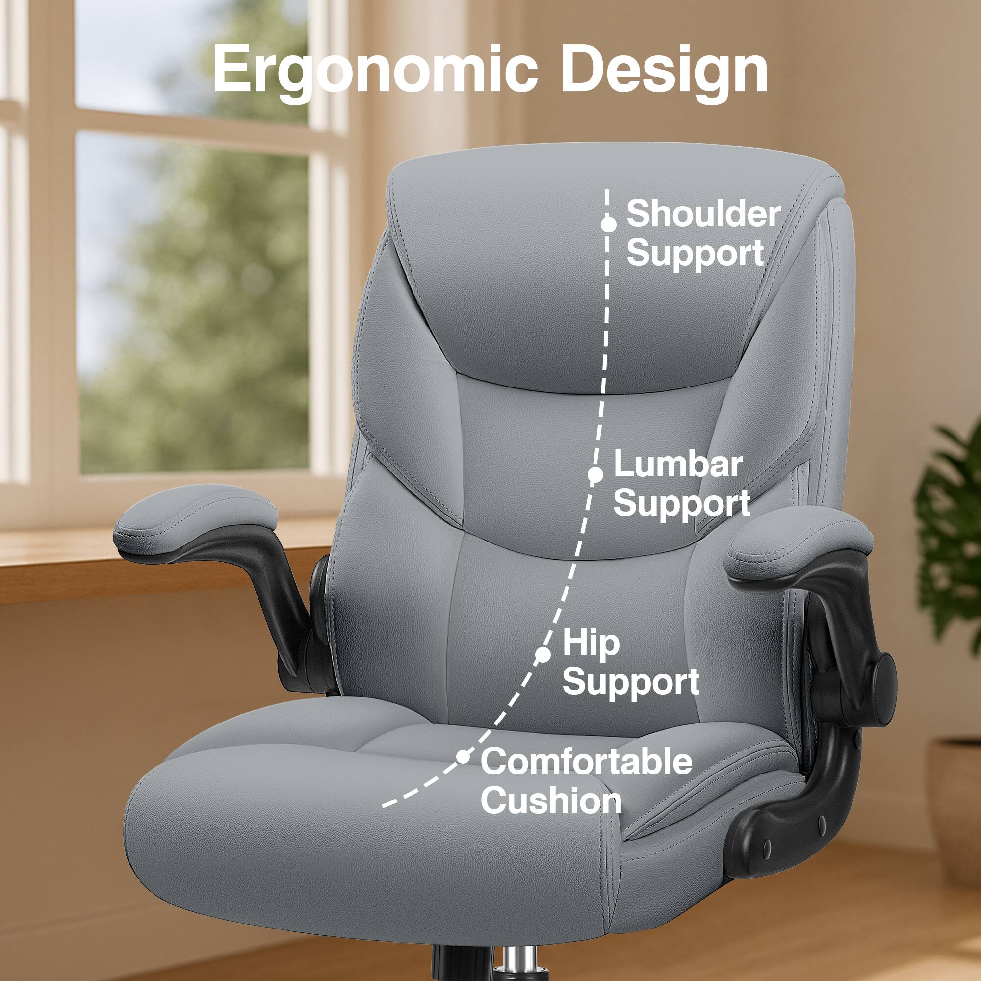 Ergonomic Design  
- Shoulder Support  
- Lumbar Support  
- Hip Support  
- Comfortable Cushion