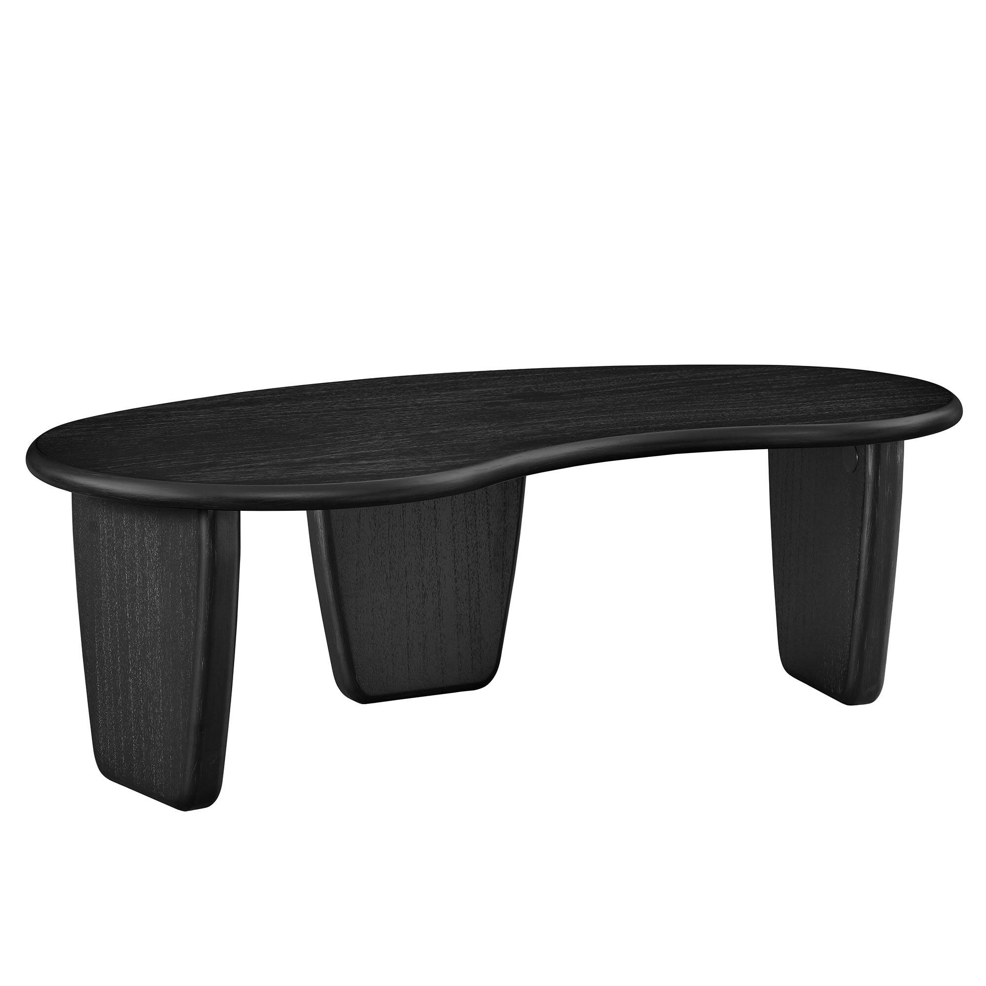 Angle. Modway - Vetra Kidney-Shaped Free Coffee Table by Modway - Black.