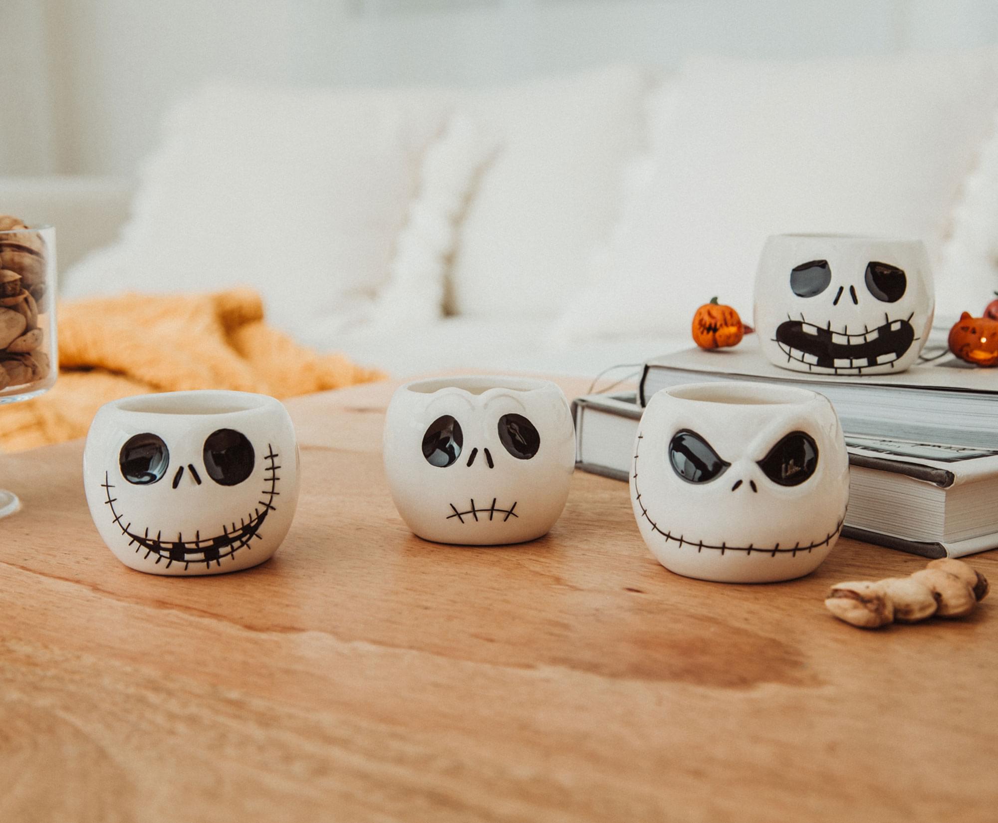 Alt View 2. Disney - Disney The Nightmare Before Christmas Jack Faces Mini Ceramic Cups Shot Glass Set of 4 - White.