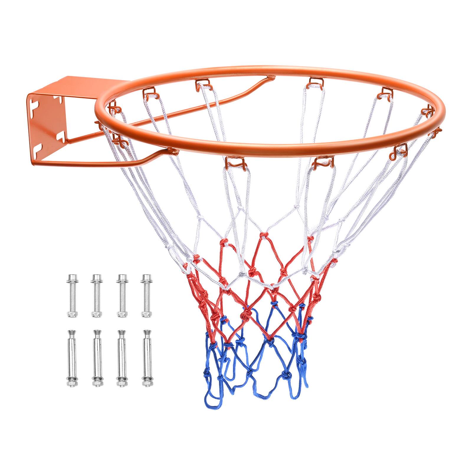 VEVOR - Basketball Rim, Wall Door Mounted Basketball Hoop, Heavy Duty Q235 Basketball Flex Rim Goal Replacement with Net - Orange