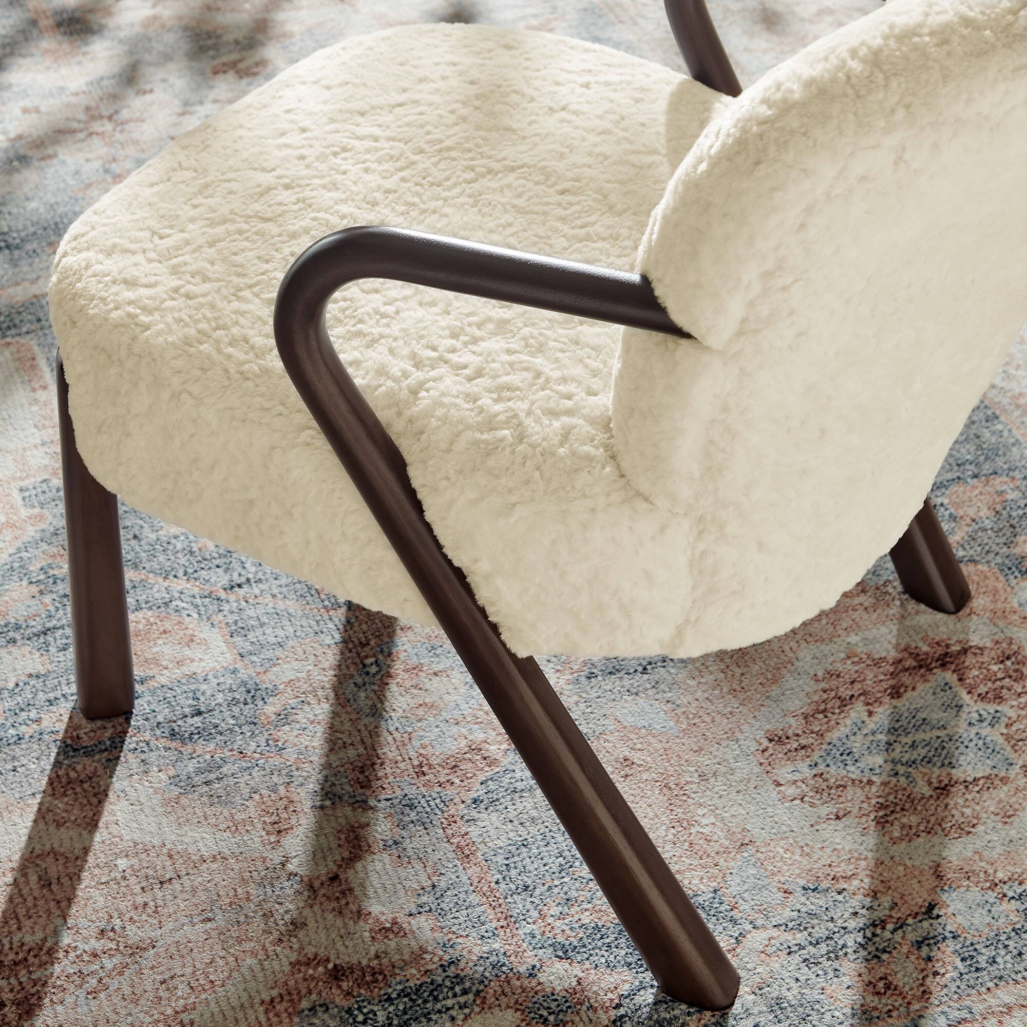 Alt View 1. Modway - Arden Faux Shearling Accent Armchair by Modway - Ecru.
