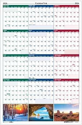 "House of Doolittle - 2026 Earthscapes Scenic 24"" x 37"" Yearly Dry Erase Wall Calendar, Reversible (393-26) - Multi" price history on PriceWatchPro