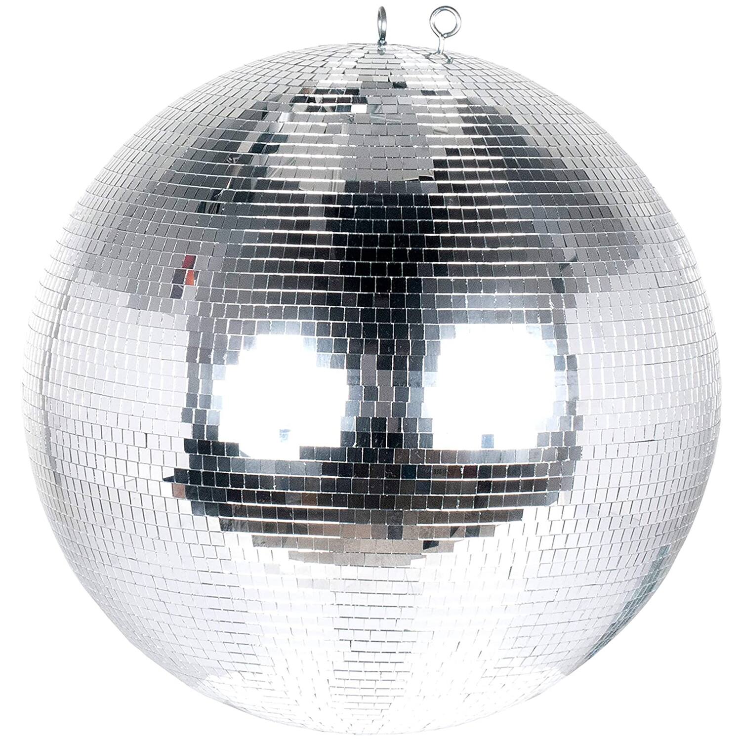 Front. Eliminator Lighting - Eliminator Lighting EM16 Hanging Mirror Disco Ball for Parties, 16 Inch Diameter - Black.