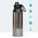 Alt View 13. Buzio - 40oz Insulated Water Bottle with Straw Lid and Spout Lid - Black & Gray.