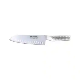 Global - 7-Inch Hollow Ground Santoku Knife - Silver