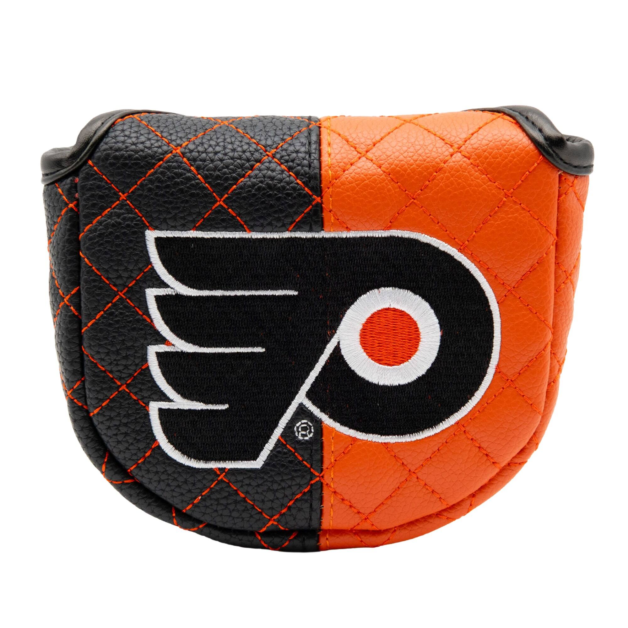Front. Team Golf - Philadelphia Flyers Quilted Mallet Putter Cover - Multicolor.