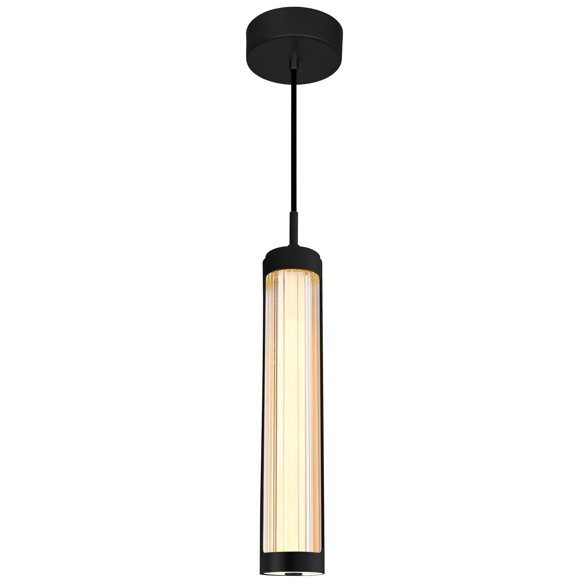 Angle. CWI Lighting - Neva 3 in LED Integrated Black Pendant - Black.