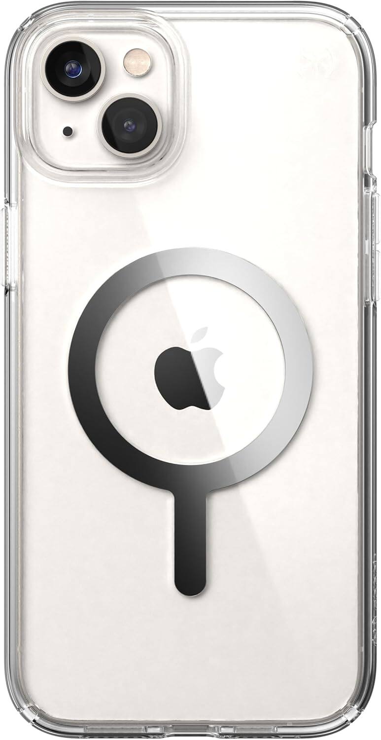 Left. Speck - Speck Presidio Perfect-Clear with MagSafe Clear Case for iPhone 14 Plus - Clear.