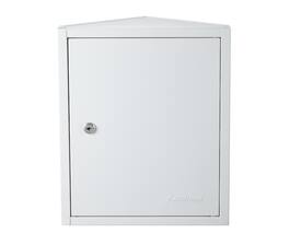 Viva Comfort - Medicine Cabinet, Steel Corner Wall Mount Bathroom Locking Security Cabinet with 2 Shelves - White