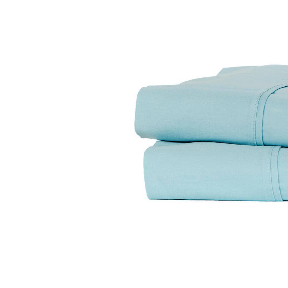 Alt View 1. Castle Hill London - Castle Hill London 310 Thread Count Cotton Sateen Sheet Set Deep Pocket - King, Aqua - Aqua.