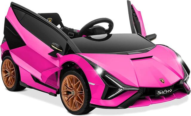 Front. Costway - Costway 12V Ride on Car with 2.4G Remote Control LED Lights MP3 Music Horn - Pink.