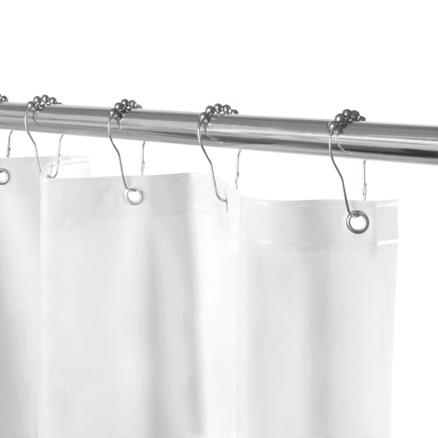 Left. Kenney - Kenney 72 in. H X 70 in. W White Shower Curtain Liner PEVA - White.
