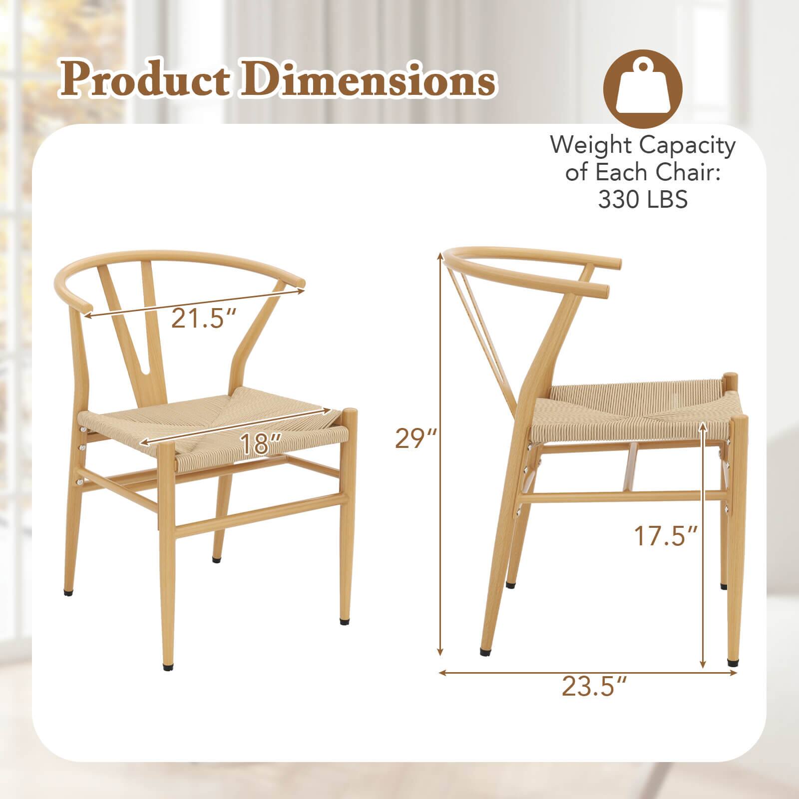 Product Dimensions

Weight Capacity of Each Chair: 330 LBS

- Width: 21.5"
- Depth: 18"
- Height: 29"
- Seat Height: 17.5"
- Seat Width: 23.5"