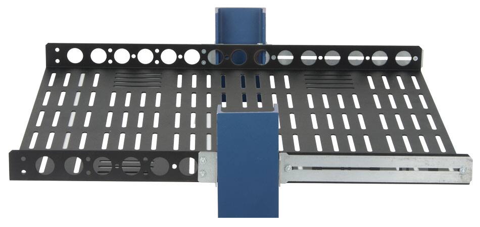 Alt View 1. RackSolutions - RackSolutions 1U Light Duty Fixed Shelf 24in Depth for 23in EIA Racks - Black.