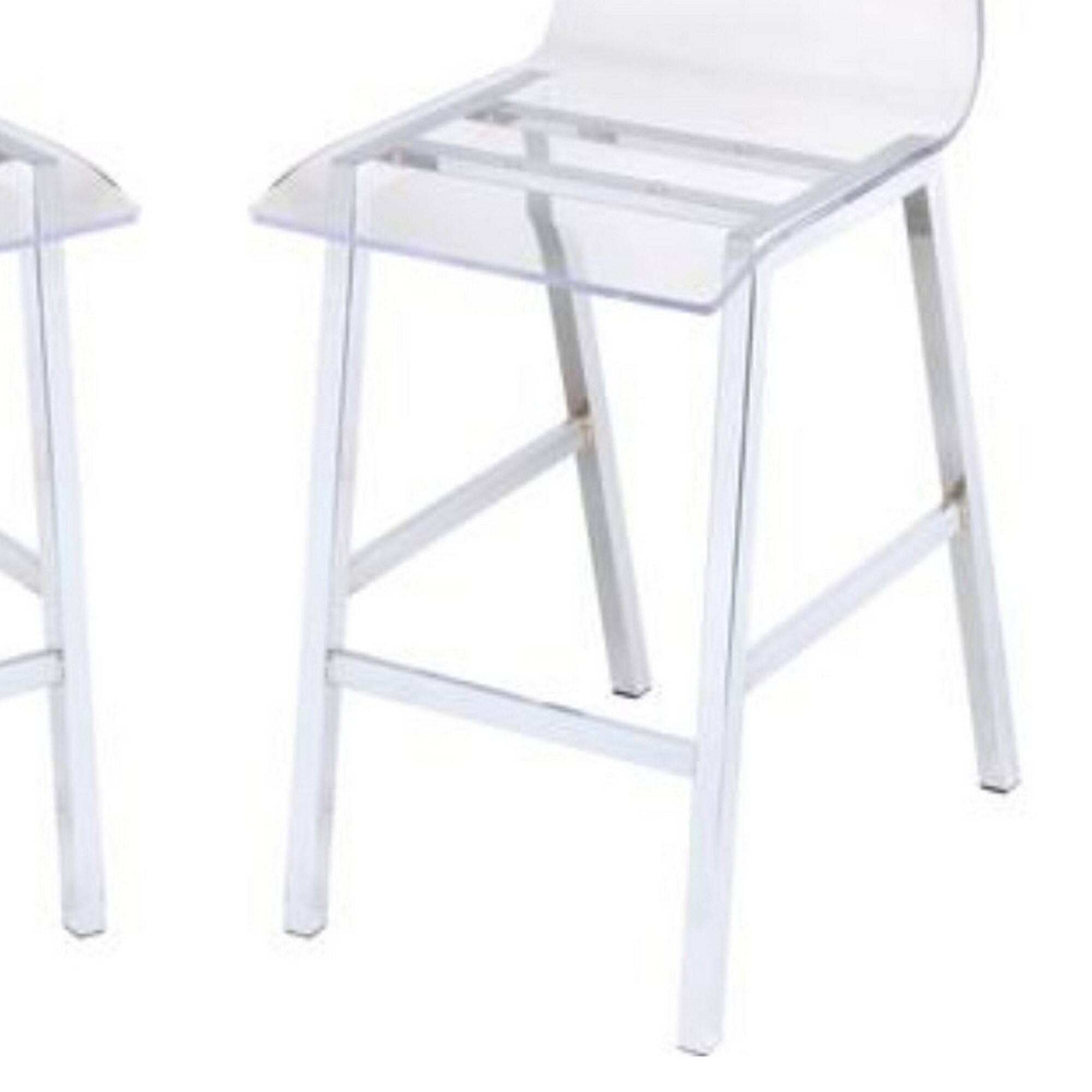 Alt View 1. Manhattan Lane - Counter Height Dining Chair Clear Acrylic, Set of 2 - Clear and Chrome.