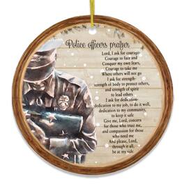 OrnamentallyYou - Police Officers Prayer Religious Law Enforcement Christmas Ornament - Multi-colored