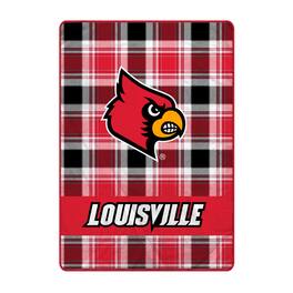 Pegasus - Louisville Cardinals 66" x 95" Oversized Plaid FAN-mily Ultra Cozy Blanket - Multicolor