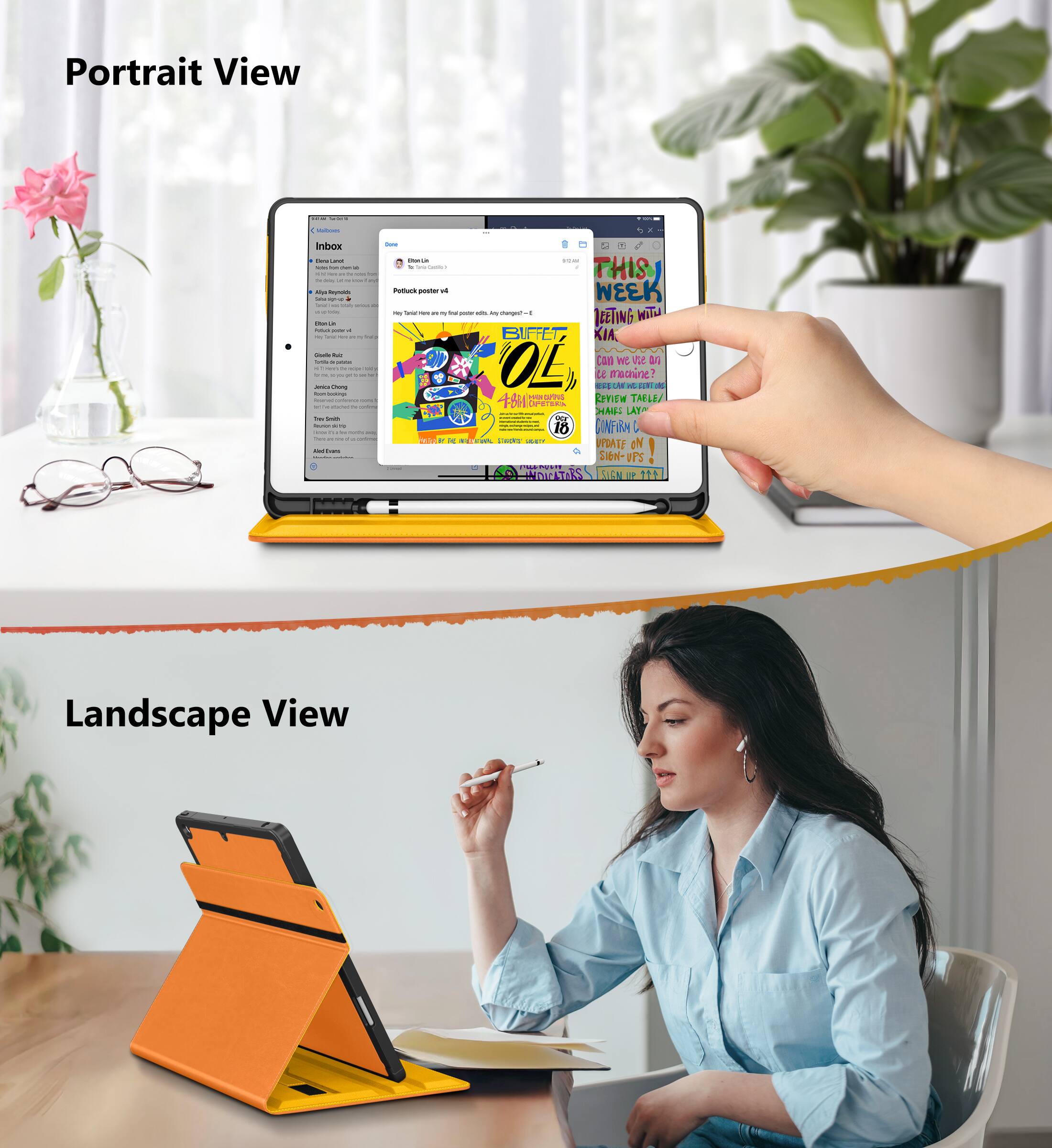 Portrait View

Inbox

- Pollock poster v4
- Total has 12 posters. Any changes?
- Any changes?

THIS WEEK
LEAVING WITH
KIA
Can we do a review table?
CONFIRM
SIGN-UP

Landscape View