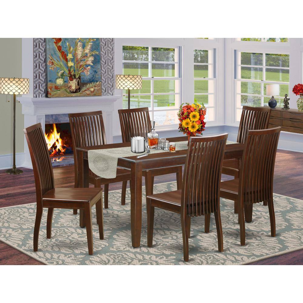 Left. East West Furniture - Dining Room Set Mahogany - Brown.