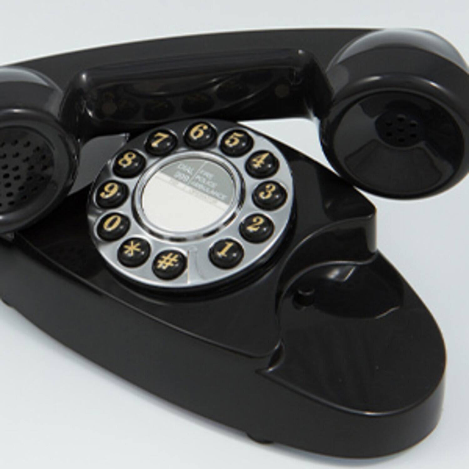 Alt View 4. PopMarket - GPO Retro GPOAUDBK Audrey Bedside Push Button Telephone - Black   - MISC ACCESSORY - black.