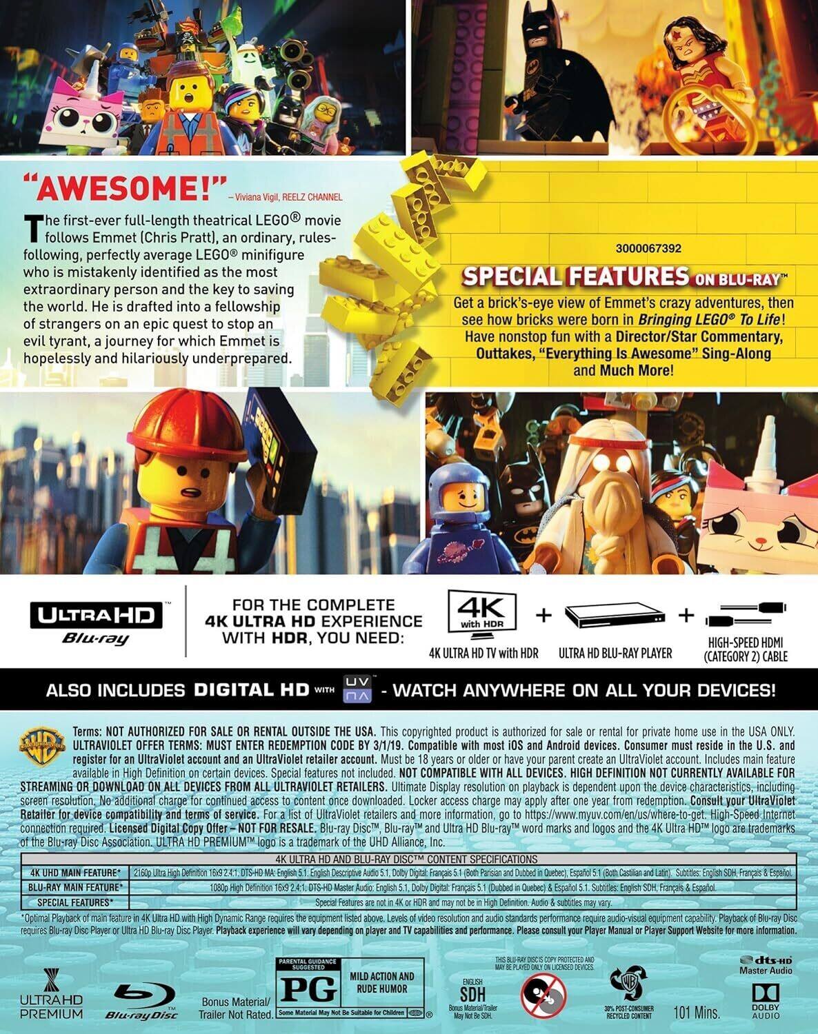 Alt View 1. The LEGO Movie (4K Ultra HD + Blu-ray) [UHD].
