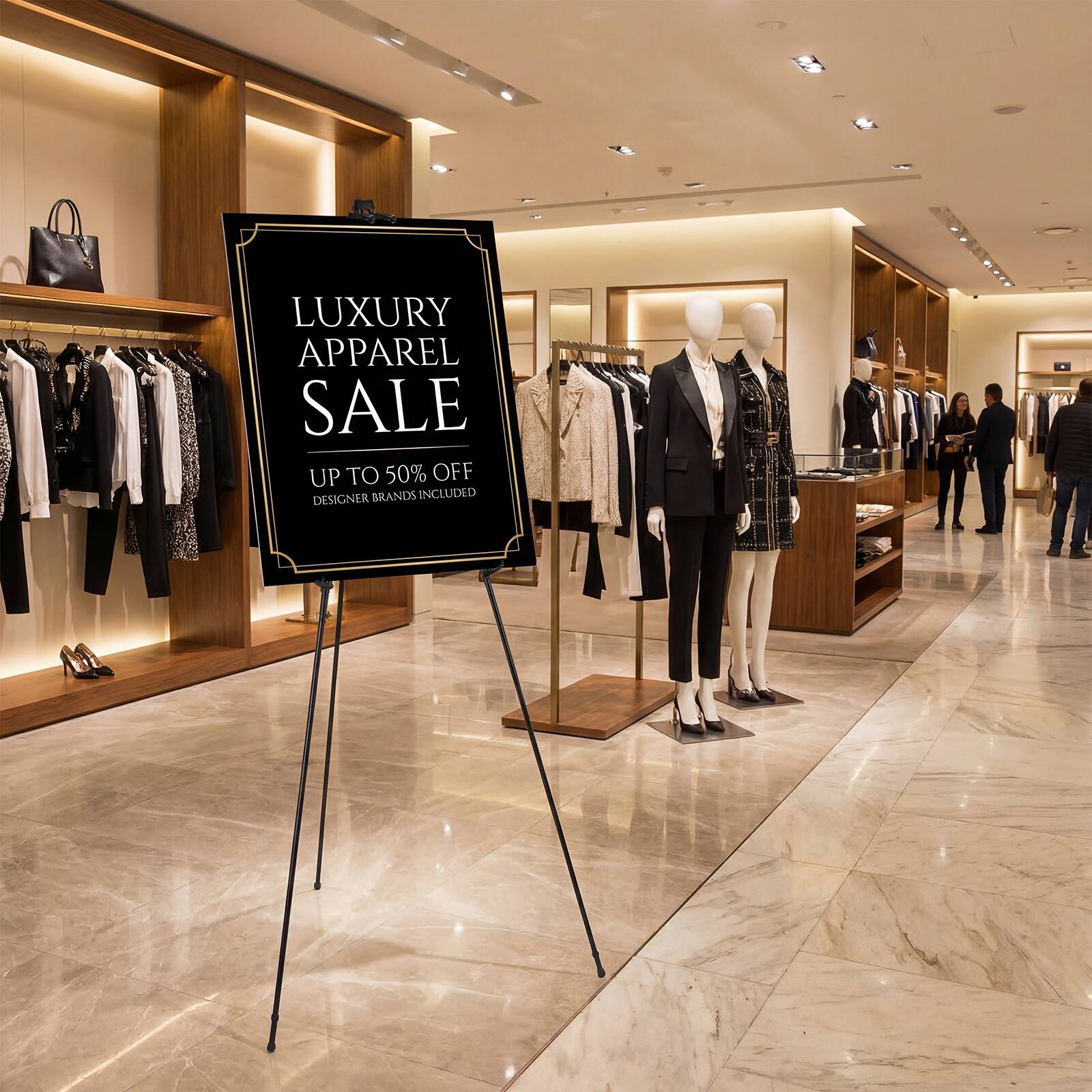 LUXURY APPAREL SALE  
UP TO 50% OFF  
DESIGNER BRANDS INCLUDED