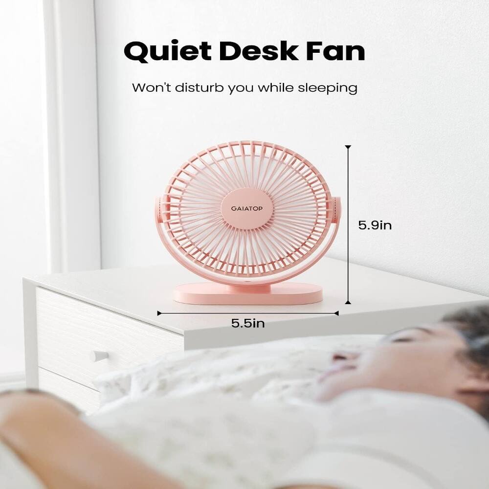 Quiet Desk Fan Won't disturb you while sleeping GAIATOP 5.9in 5.5in