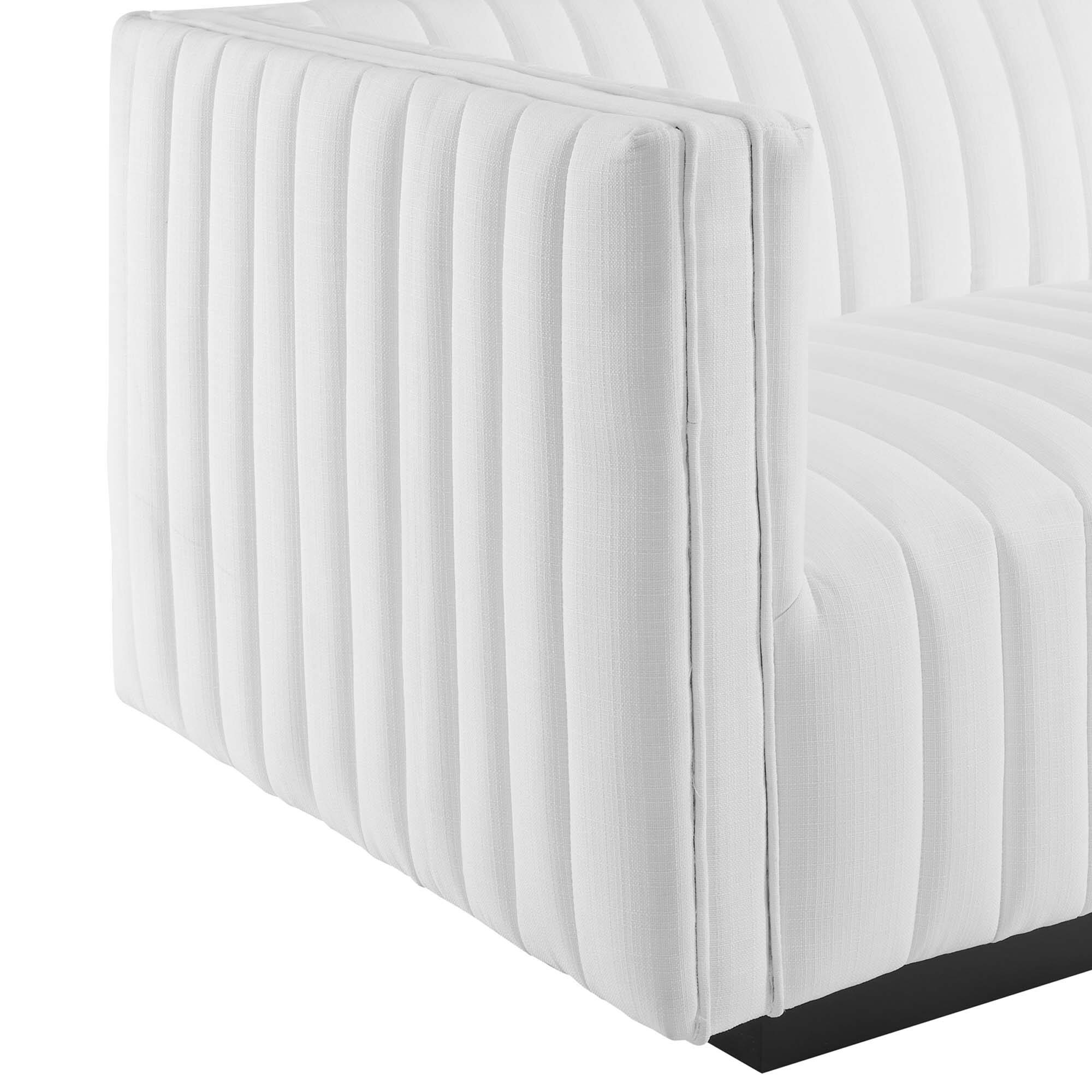 Alt View 7. Modway - Conjure Channel Tufted Upholstered Fabric Loveseat by Modway - Black White.