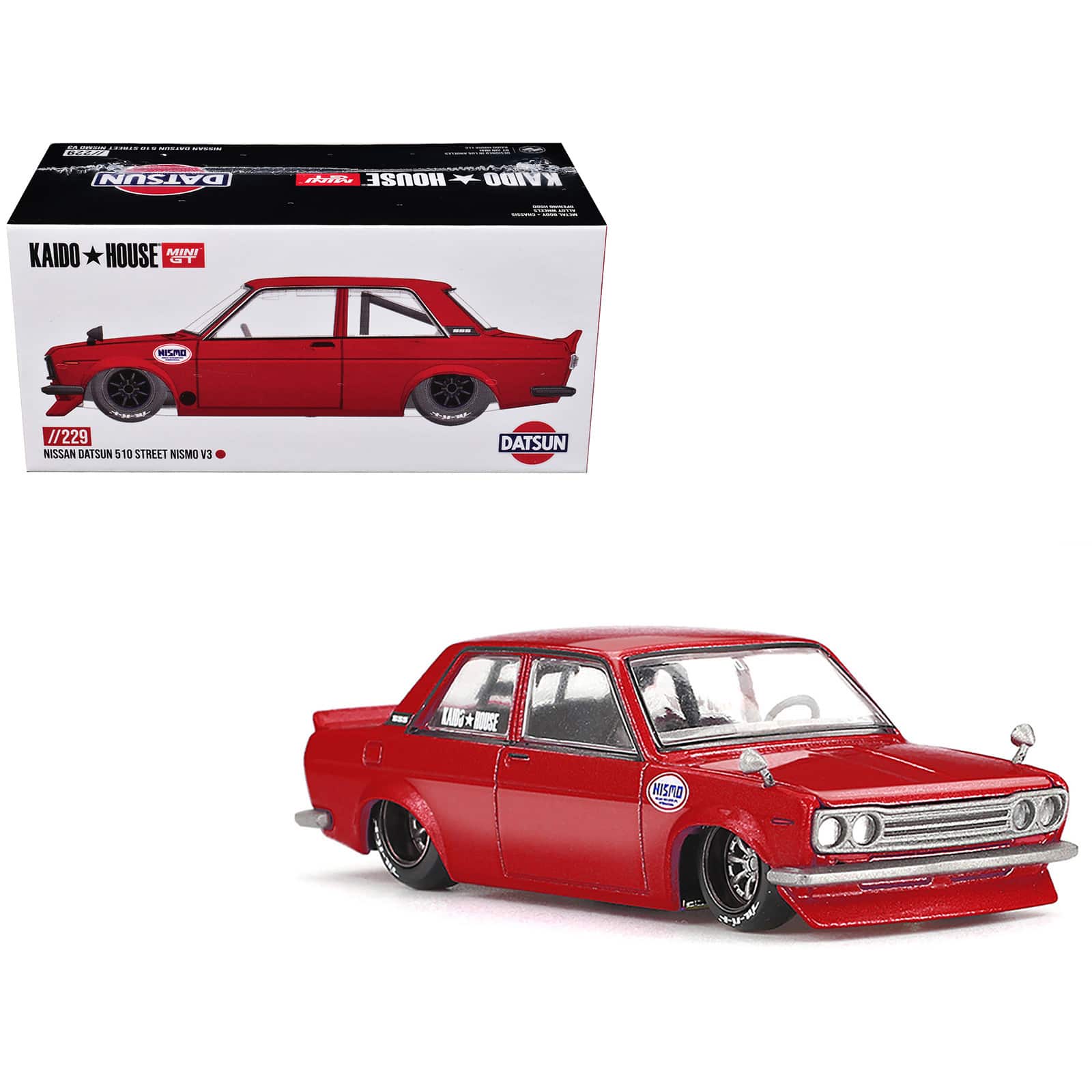 "True Scale Miniatures - Datsun 510 Street ""Nismo V3"" Red Metallic (Designed by Jun Imai) ""Kaido House"" Special 1/64 Diecast Model Car by Mini GT" price history on PriceWatchPro