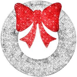 Best Choice Products - 48in Pre-Lit Outdoor Christmas Wreath, LED Metal Holiday Decor w/ 140 Lights, Bow - Silver/Red