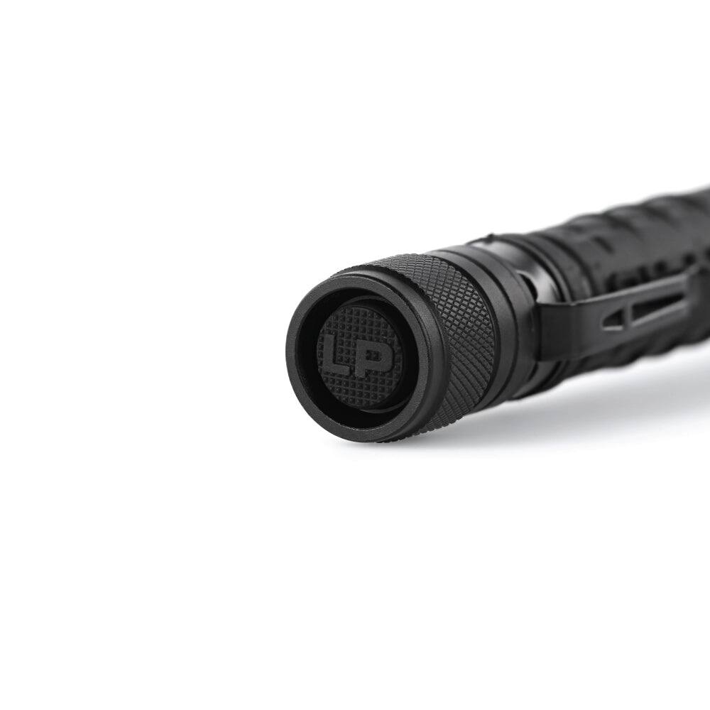 Back. LUXPRO - LED Flashlight with Pocket Clip, 300 Lumens - Black.