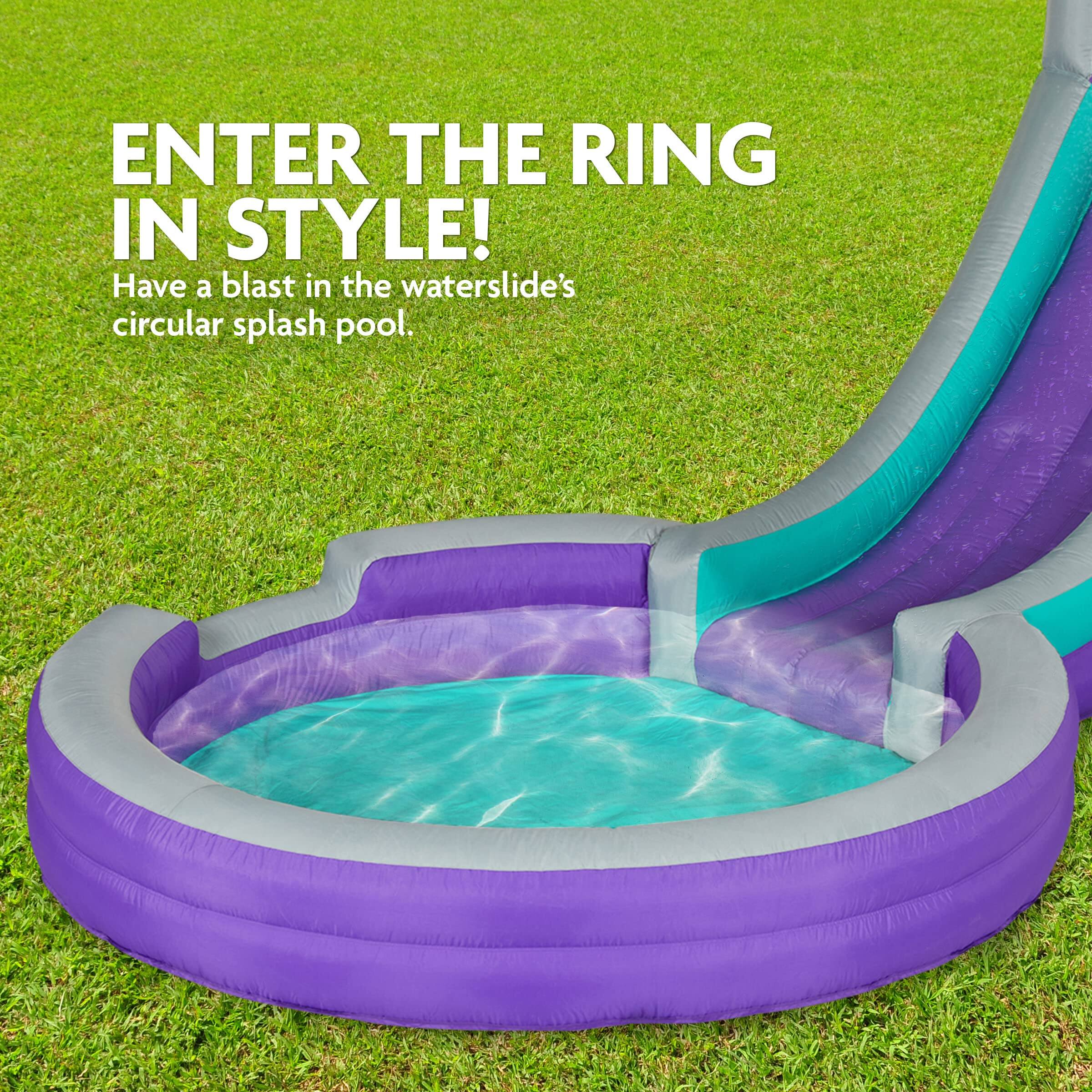ENTER THE RING IN STYLE! Have a blast in the waterslide's circular splash pool.