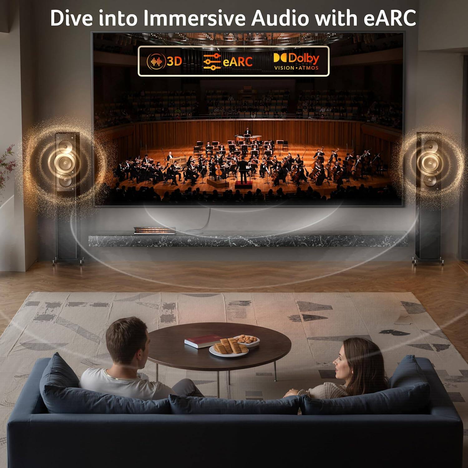 Dive into Immersive Audio with eARC

3D  
eARC  
Dolby VISION ATMOS