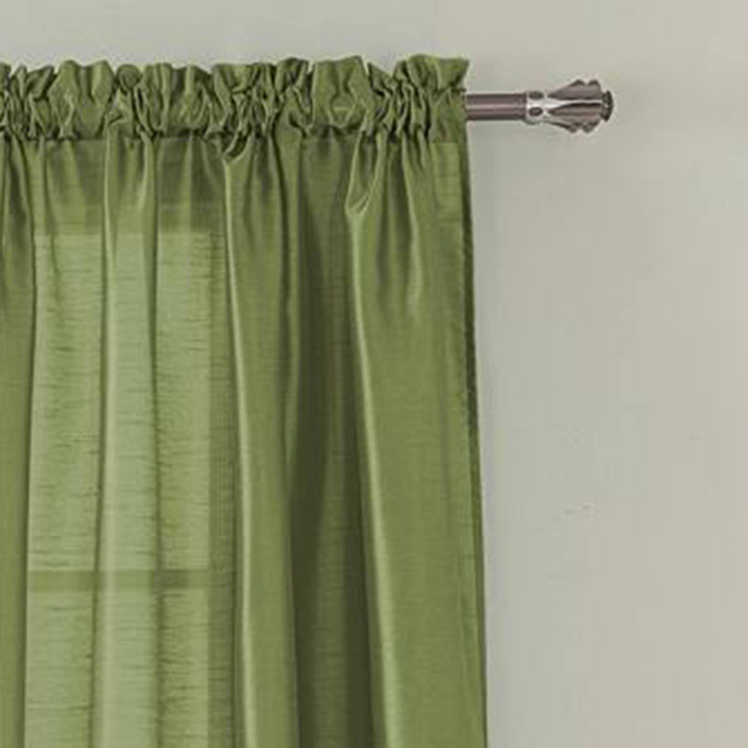 Left. RT Designers Collection - RT Designers Collection Nikki Premium Rod Pocket Curtain Panel 54" x 84" Sage - Sage.
